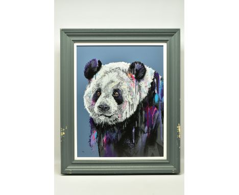 STEPHEN FORD (BRITISH CONTEMPORARY) 'LOOK TO THE FUTURE', a signed limited edition print on wood of a Panda, 85/95 with certi