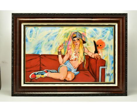 TODD WHITE (AMERICAN 1969) 'MALIBU', a signed limited edition print of female figure relaxing on a couch, 109/135 with certif
