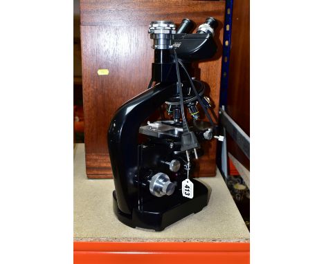 WILD HEERBRUGG M20 BINOCULAR MICROSCOPE, complete with wooden box, untested (1)