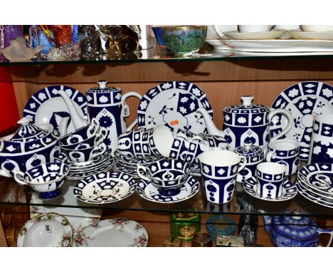 A QUANTITY OF ROYAL CROWN DERBY UNFINISHED 1128  IMARI TEA AND COFFEE WARES, comprising five breakfast cups (one stained), si