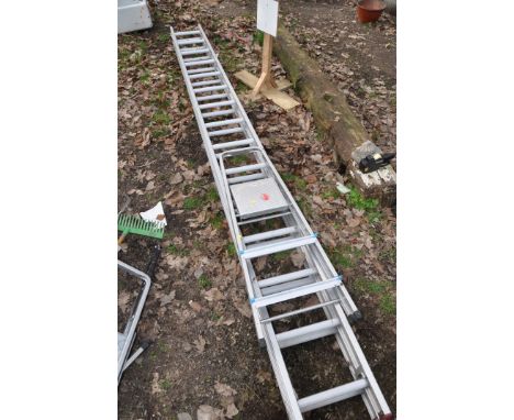 AN EXDENDABLE SUPERSILVER LADDER along with a set of Beldray stepladders (2)
