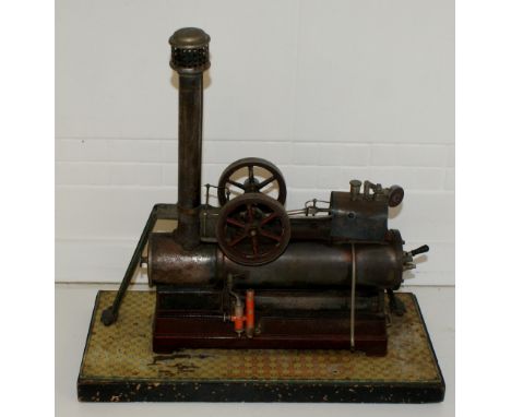Edwardian period stunning German large live steam traction engine with original base, looks complete, makers mark of G.C &amp