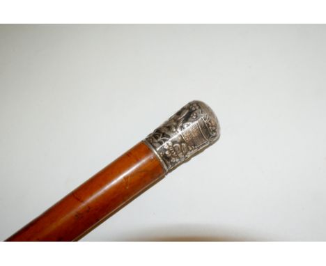 Chinese silver topped walking cane