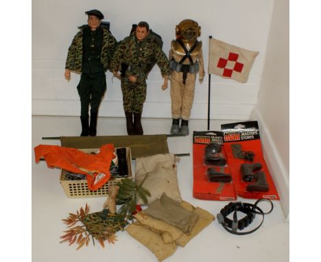 Selection of 1960's GI Joe and action man figures and accessories, circa 1964, all very good condition