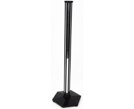 A 20thC Art Deco design standard lamp, with turned glazed stem on a hexagonal base, with modern electrical feature, 129cm hig