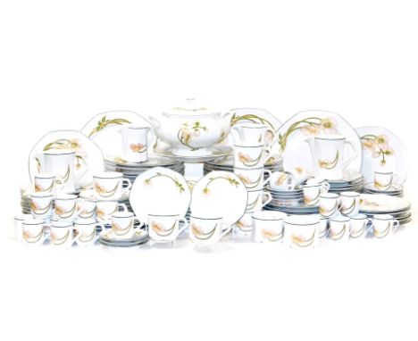 A Perrier Jouet Belle Epoque Champagne dinner service, made for Perrier Jouet Champagne, each piece features the Perrier Joue