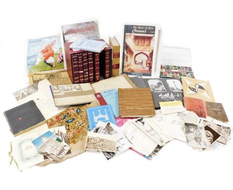 Various books ephemera photographs, Continental scenes, Battle Of Britain guide, various other books, Hailey (Lord Hailey) Th