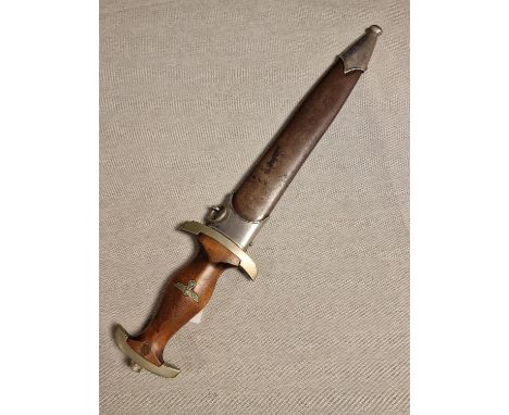 WWII German NSKK Dagger &amp; Scabbard - Makers Mark worn away, but remaining in part (see photos) - Militaria Interest