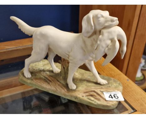 Royal Dux Porcelain Hunting Dog Gundog Figure '1193' - 26cm across