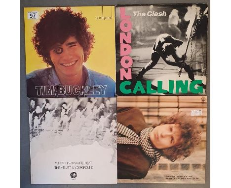 Quartet of classic Vinyl LP Records, comprising, Tim Buckley 'Goodbye and', the Clash 'London Calling', Bob Dylan 'Blonde on 