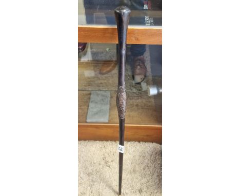 African Carved Tribal Walking Stick - likely Congo/Angola