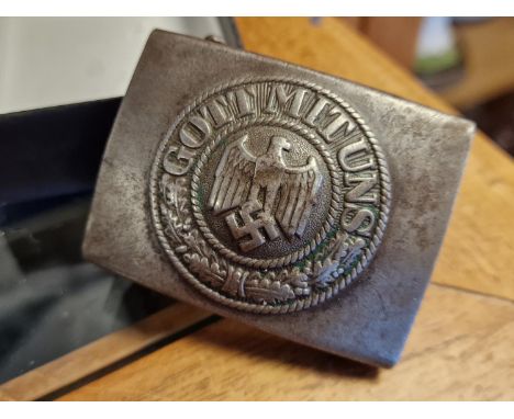 Combat-Used Noelle &amp; Hueck WWII German Army Heer Belt Buckle - mark 'N&amp;H 1941' to reverse