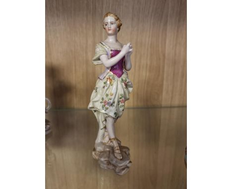 Small German Continental Porcelain Figure w/Dresden factory mark to base