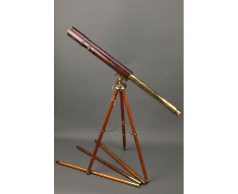 A Field Artillery Telescope with Rare Tripod, two-draw WWI British field artillery spotting telescope by R &amp; J Beck, date