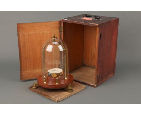 A Very Fine Astatic Galvanometer,&nbsp; C. 1880, signed to the dial in script 'Elliot Bros, London', on polished mahogany bas