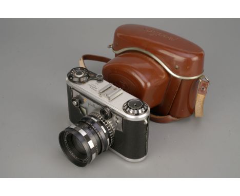 A Corfield Periflex Gold Start Camera, with Corfield Lumax f/1.9 50mm lens, in maker's caseImport Duty These items have been 