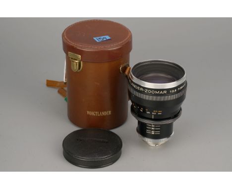 A Voigtlander-Zoomar f/2.8 36-82mm Lens, serial no. 4897515, in maker's caseImport Duty These items have been brought in to s