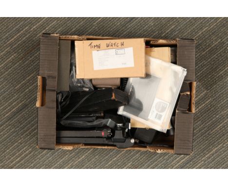 A Selection of Various Accessories, including 4x5 Polaroid back, flash unit and more (a lot)