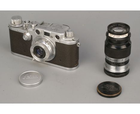 A Leica IIIc Rangefinder Camera, 1946/47, chrome, serial no. 419321, with Leitz Summitar f/2 50mm lens, 1946, chrome, serial 