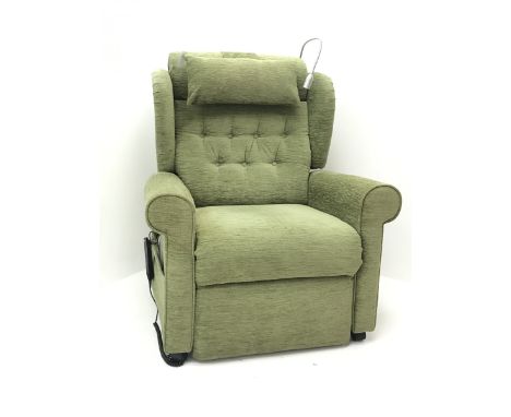Willowbrook electric reclining armchair with massage unit and adjustable lamp, W90cm - Condition Report 