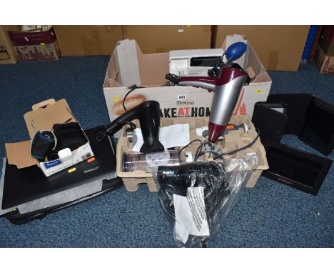 ONE BOX AND LOOSE ELECTRICAL ITEMS, to include a Lenovo laptop IdeaPad 110, usb ports, HDMI, one key recovery, with lap top b