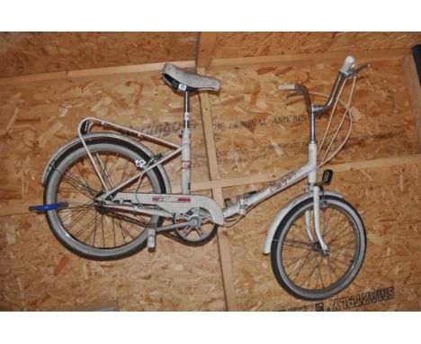 A VINTAGE WAYFARER FOLDING BIKE with a 15in frame, three speed Sturmey Archer gears