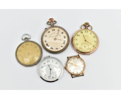 ASSORTED POCKET WATCHES AND WRISTWATCHES, to include a base metal manual wind 'Superior Railway Timekeeper', a Bi-colour manu