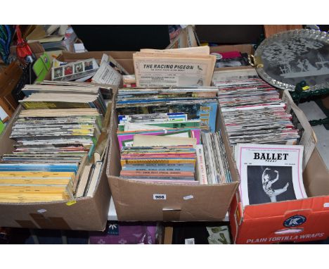 FIVE BOXES OF VINTAGE MAGAZINES to include a large quantity of theatre magazines from the 1950s and 1960s, a small group of B