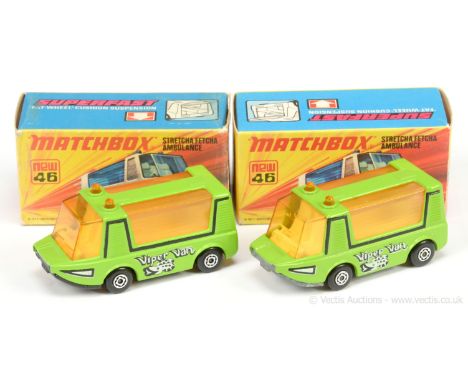Matchbox Superfast 46b Stretcha Fetcha "Viper" Van - green body with black &amp; white tampo print, amber windows &amp; roof 