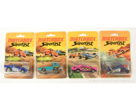 Matchbox Superfast 37b Soopa Coopa - metallic blue, amber windscreen, yellow interior, chrome engine; 48b Pie-Eyed Piper - me