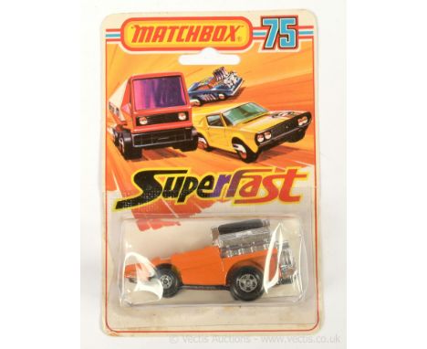 Matchbox Superfast 42b Tyre Fryer promotional issue "Jaffa Mobile" - orange body, yellow interior, chrome and black engine, 5
