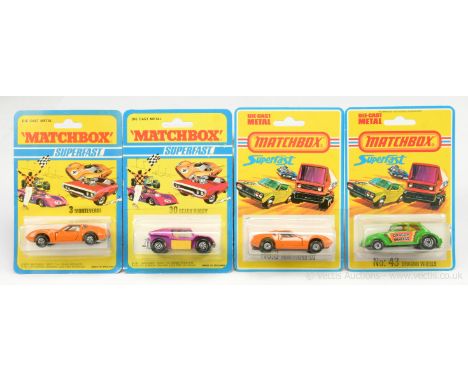 Matchbox Superfast 3b Monteverdi Hai - orange body, blue windows, ivory interior, white, black, yellow and orange hood label,