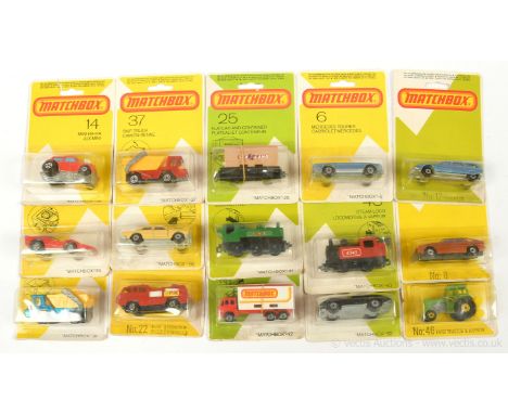 Matchbox Superfast group 12d Citroen CX - light metallic blue, lemon interior, silver painted base; 14b Mini Ha-Ha - red body