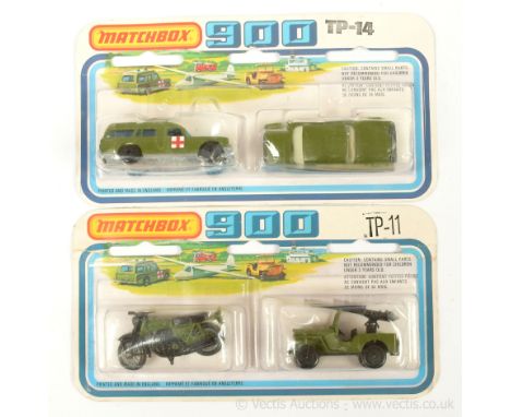 Matchbox Superfast Military twin pack a pair (1) TP11 containing 18b Hondarora (Honda Motorcycle) - military green, black, wi