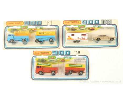 Matchbox Superfast twin pack group to include TP1 containing 1a Mercedes Covered Truck - red body, yellow "Transcontinental H