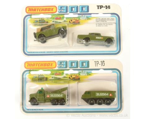 Matchbox Superfast Military twin pack a pair (1) TP14 containing 18a Field Car - military green, black interior, smooth hood 