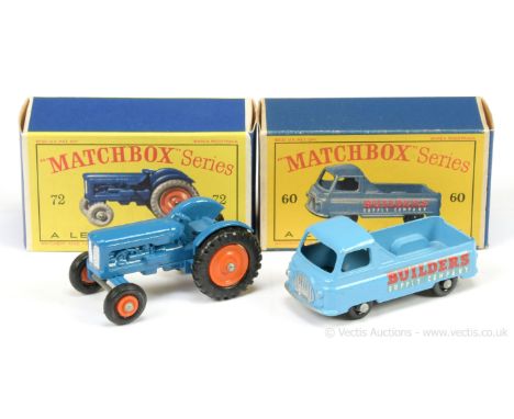 Matchbox Regular Wheels 60a Morris J2 Pick-up - pale blue body with cab rear window, white lettering, silver trim, black plas