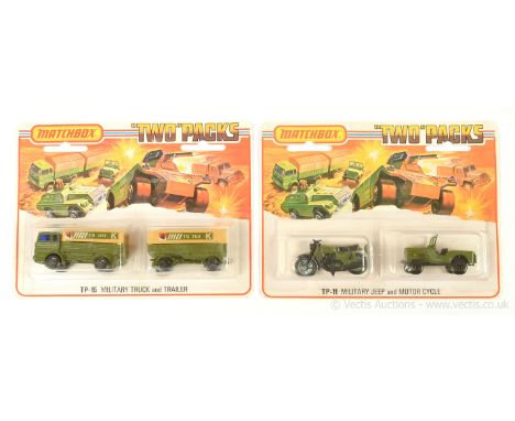 Matchbox Superfast Military Twin Pack a pair; (1) TP11 containing; 18b Hondarora (Honda Motorcycle) - military green, black, 