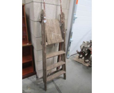 A wooden step ladder