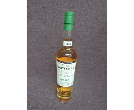 A bottle of Daftmill 2008 Summer Batch Release Lowland Single Malt Scotch Whisky, limited release of 1760 bottles, distilled 