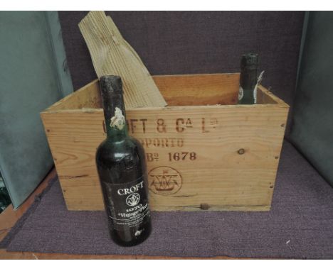 Seven bottles of Croft 1970 Vintage Port, bottled 1972 no strength or capacity to labels, various fill levels, some leakage