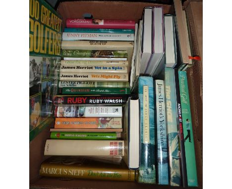 Box of books, mainly autobiographies, inc Ruby Walsh, Jenny Pitman, Derek Thompson etc