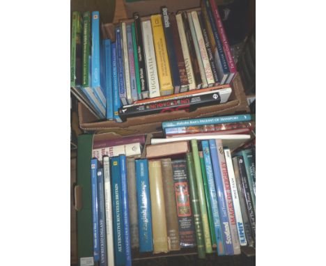 2 boxes of assorted books inc 'The Cotswolds', 'The Magic And Mystery Of The Lake District', 'Villages Of England' etc