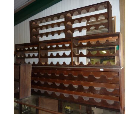 Large selection of stain pine wine racks and shelf unit