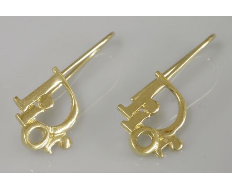 A pair of Christian Dior gold plated drop earrings