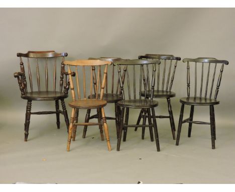 Six stick back chairs