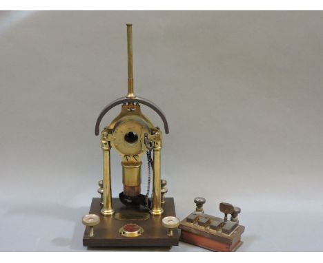 A mirror galvanometer, no 221, telegraph works, and a current meter, 38cm high