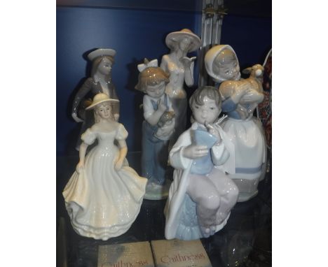 A COLLECTION OF CERAMIC FIGURINES including Nao and other manufacturers