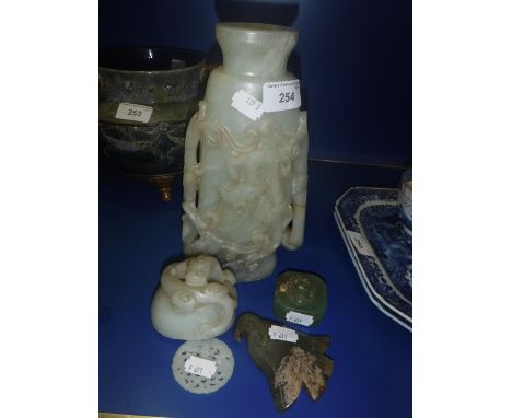 A 'JADE' VASE and other similar items