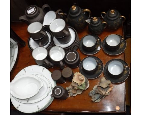 A HORNSEY 'CONTRAST' TEA SERVICE, a Japanese teaset and other items